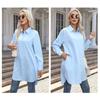 Fashion Long Sleeved Office Women Long Shirt Spring Autumn Loose Elegant Casual Basic Blouses Solid Color Lapel Streetwear Simple Tops Clothing