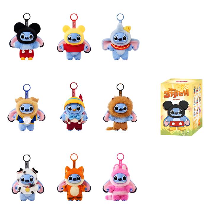 POP MART Stitch Collection Plush Charm Vinyl Mystery Boxes Single Mystery Box/Full Box 9 Pcs PPMT-2602-0009