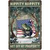 Vintage Frosch Metallschild Patriotische Garagendekoration Humorvolle Wandkunst