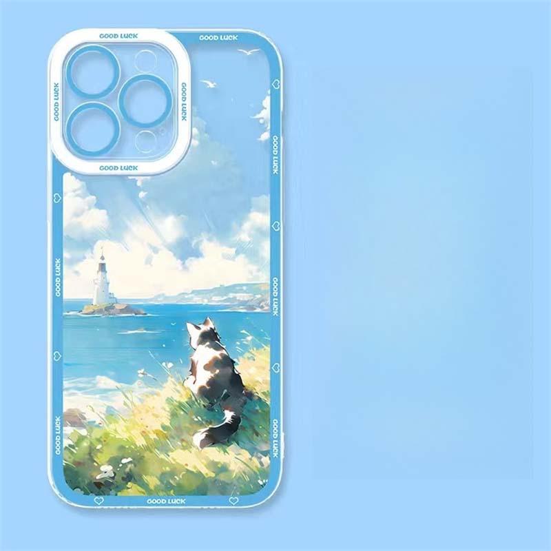 Cut Cat Scenery Case For Honor X8D X9D X7D X9A X8C X7A X9B X7B X8B 90 Lite Nova 5T 3i Cover Silicone Transparent