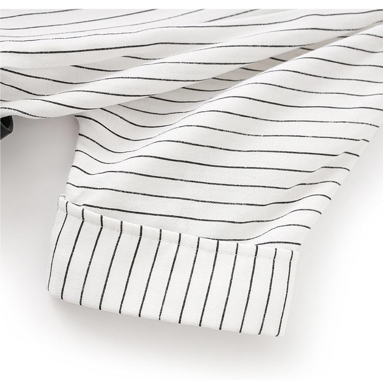 Women's Summer Striped Shirt Dress - High-End, Single-Breasted with Waist-Defining Fit