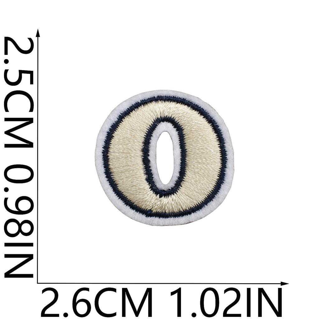 Mini Pegatina de Tela Bordada con Alfabeto Inglés Tamaño Pequeño DIY para Bolso Cambiante Parche Decorativo Pegatina Etiqueta Bordada por Computadora Número