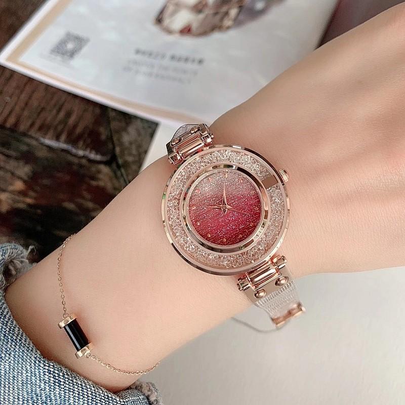 Fashion Light Luxury Women'S Watch Transparent Rhinestone Fashion Personality Niche With Watch Female Style