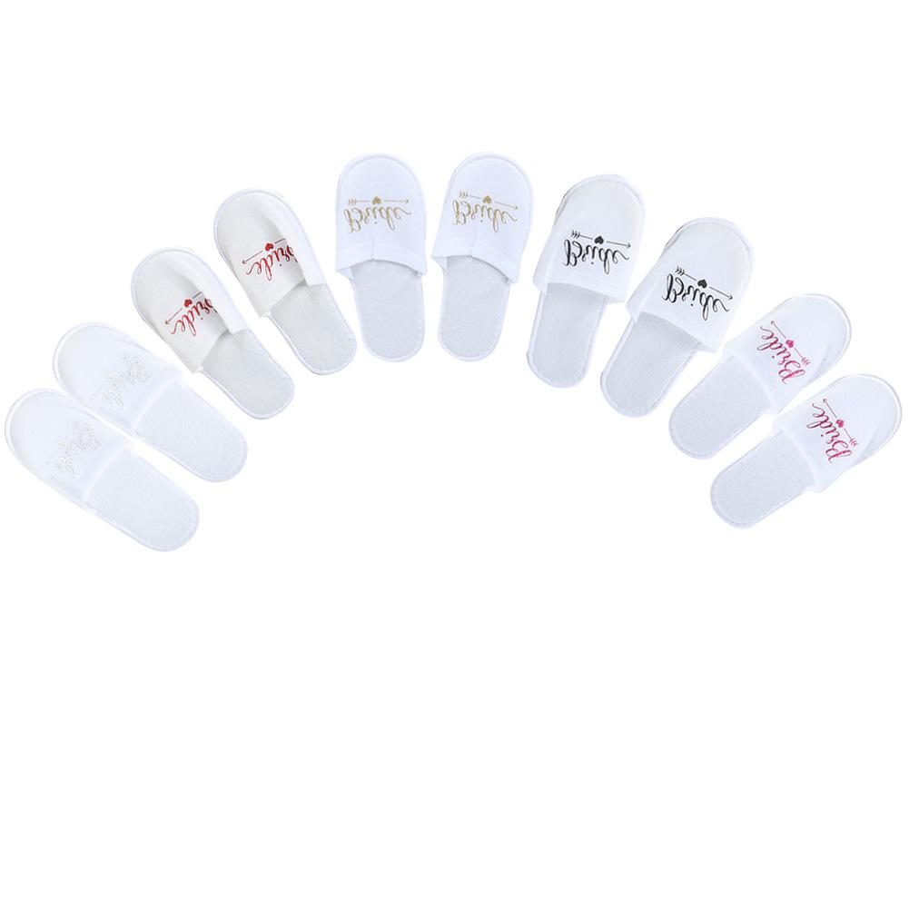 5 Pairs Letters Pattern Disposable Wedding Party Slippers Photography Props