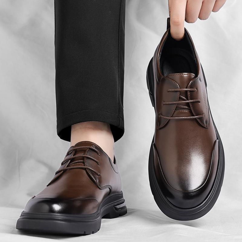 Fashion Autumn Winter New Fashion Casual Leather Shoes for Men Solid Color New Designer Dress Shoes Male Soft Sole Lace Loafers Man