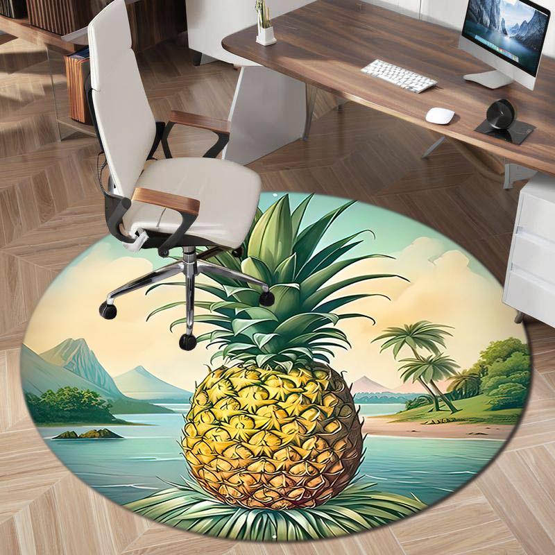 1Pc food theme Printed circular carpet, home door mat, outdoor travel protection carpet A5
