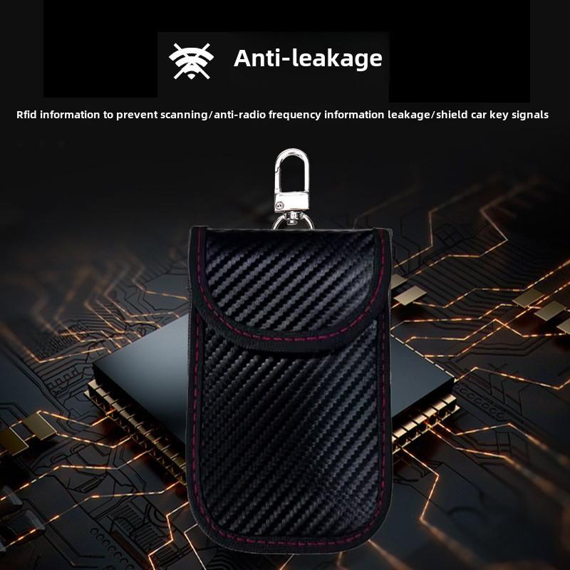 

Faraday Bag for Key Fob Cage Protector Car RFID Signal Blocking Key Fob Protector Anti-Theft Pouch Double-Layers of Carbon Fiber