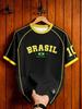 Maglietta da Calcio del Brasile Maglia da Calcio Stampa Retro Traspirante Asciugatura Rapida Allenamento Fan Sport Manica Corta Top Magliette Abbigliamento Chic