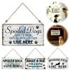 Country Style Pet Ornament House Wooden Door Sign, Rustic Farmhouse Dog Wall Hanging Plaque, Durable Wood Plaque Vintage Home Decor, Housewarming Gift