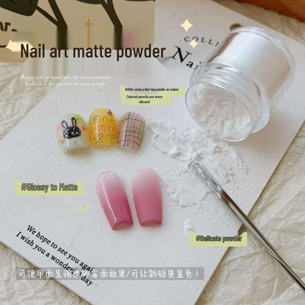 Nail Art White Matte Powder - Fine Texture Base for Nail Decoration