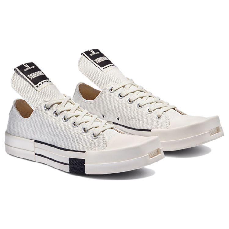 Converse Rick Owens X TURBODRK Chuck 70 Low Lily White Unisex Sneakers Egret Black 172345C