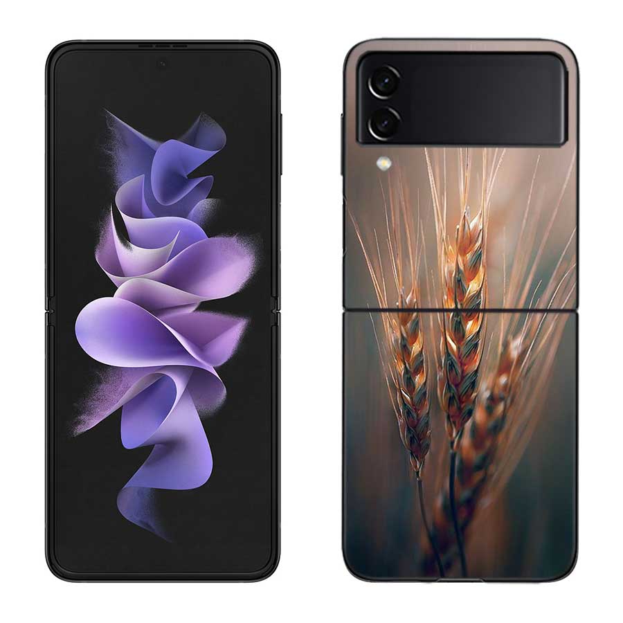 

Mature Wheat Grains Phone Case For Samsung Z Flip 7 6 5G Galaxy Z Flip 5 4 3 Black Hard Cell Cover Luxury PC Shell Coque Samsung Z Flip 7 5G