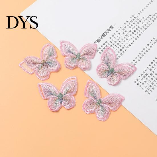 Sewing Patches 10Pcs Butterfly Appliques Exquisite Handicraft Double Layers DIY Embroidery Craft Flower Accessories