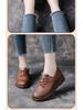 Women's Genuine Leather Retro Wedge Shoes - Comfortable Cowhide Soft Sole, Ideal for Spring and Autumn.
