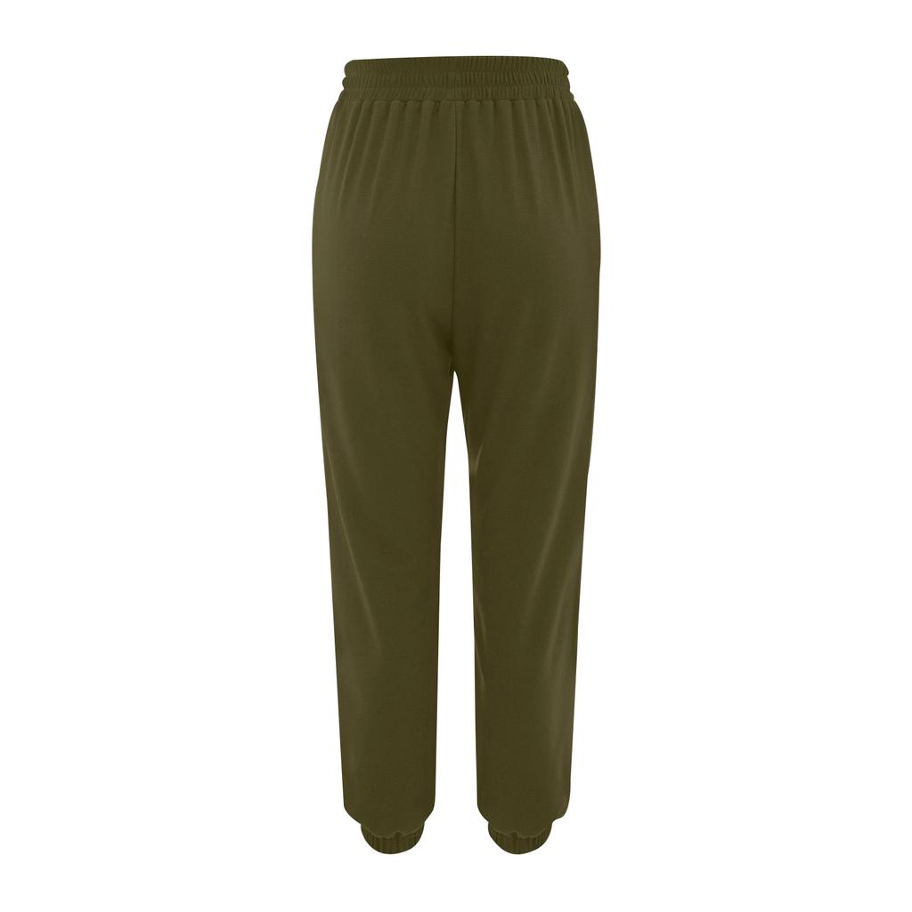 Kadın Düz Renk Günlük Bağcıklı Düz Renk Spor Korse Pantolon Pantolon