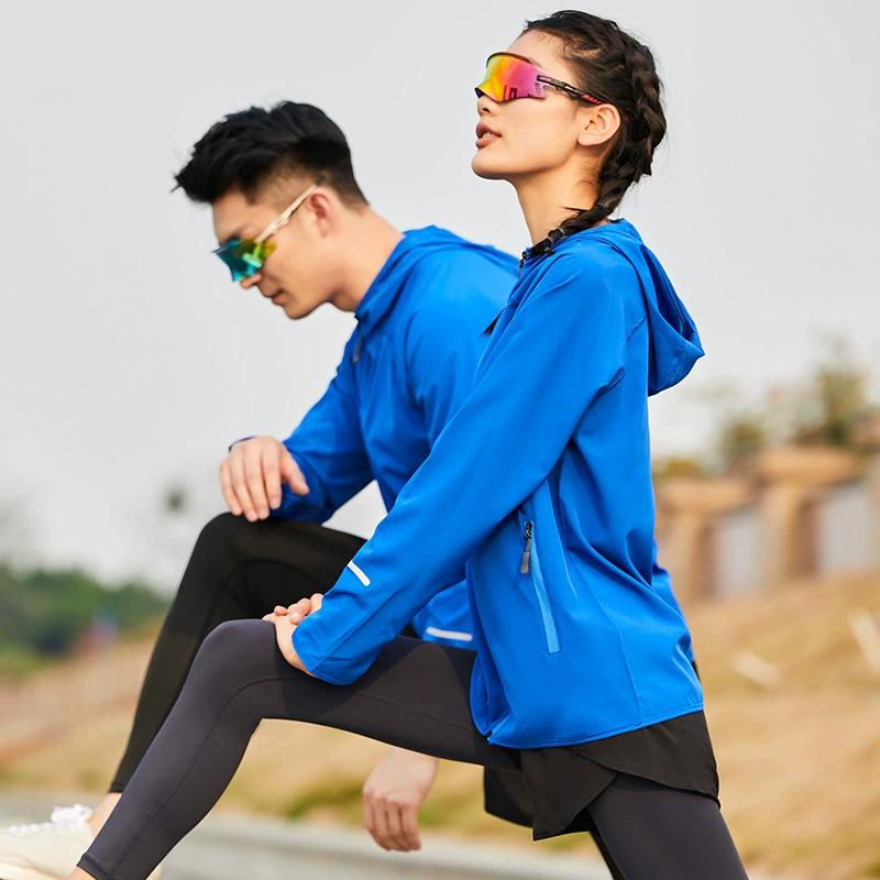 Summer Couple's Running Jacket, Sports Hooded Sunscreen Jacket, Men's Quick Drying Reflective Fitness Jacket, Men's and Women's