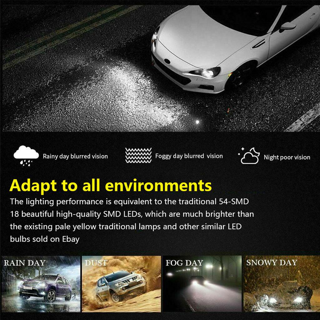 2PCS H8/H11 LED Fog Light Bulbs 5630 660LM 6000K White Car Driving Running Lamp Auto LED Light 12V Plug and Play Car Replacement