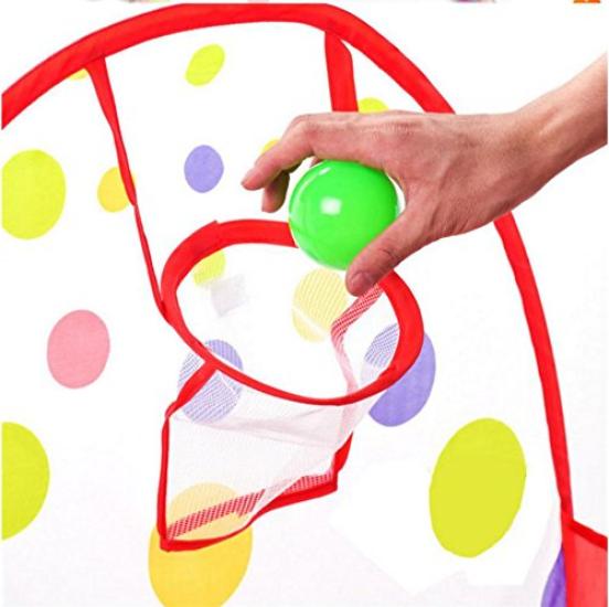 HappyHome Faltbare Bällebad mit Netzkorb, Bällehaus, Indoor-Spielgerät, Spielhaus, Aufbewahrungstasche und Tuch im Lieferumfang enthalten (120 cm)