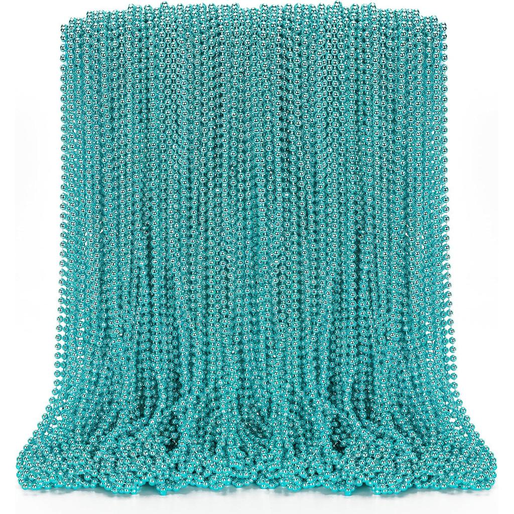 100pcs Mardi Gras Beads, Green Purple Gold Metallic Mardi Gras Beads Necklaces Accessories Bulk, Mardi Gras Carnival Beads Neckl