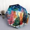 Christmas Tree pattern, automatic folding umbrella, portable and foldable design, 8 ribs, a Christmas or birthday gift.