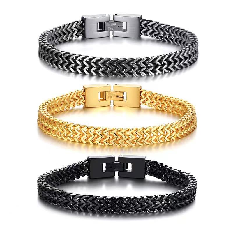 New Men's Titanium Steel Bracelet Wholesale European and American Hot Stainless Steel Bracelet Men's Versatile Accessory