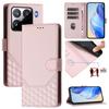 For Xiaomi 15 Pro Case Imprinted Honeycomb RFID Blocking Leather Phone Cover with Strap