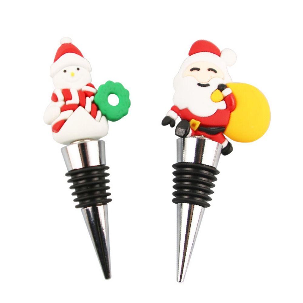 Reusable Metal Wine Corks Vacuum Sealed Wine Sealers Snowman Christmas Bottle Cover Wedding Stuff