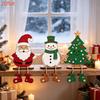 3pcs 2D Flat Christmas Wooden Tabletop Decorations Santa Claus Snowman Christmas Tree Holiday Home Decor Decorative Plaques Ornaments