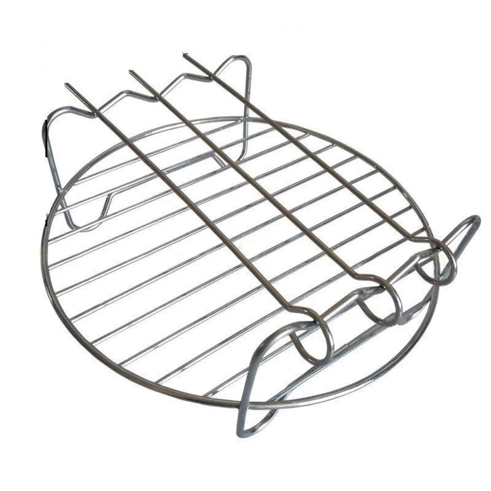 6/7/8 Inch Tray Baking Air Fryer Rack Kitchen Grill Holder Air Fryer Accessories Baking Tray Double Layer Round Barbecue Rack