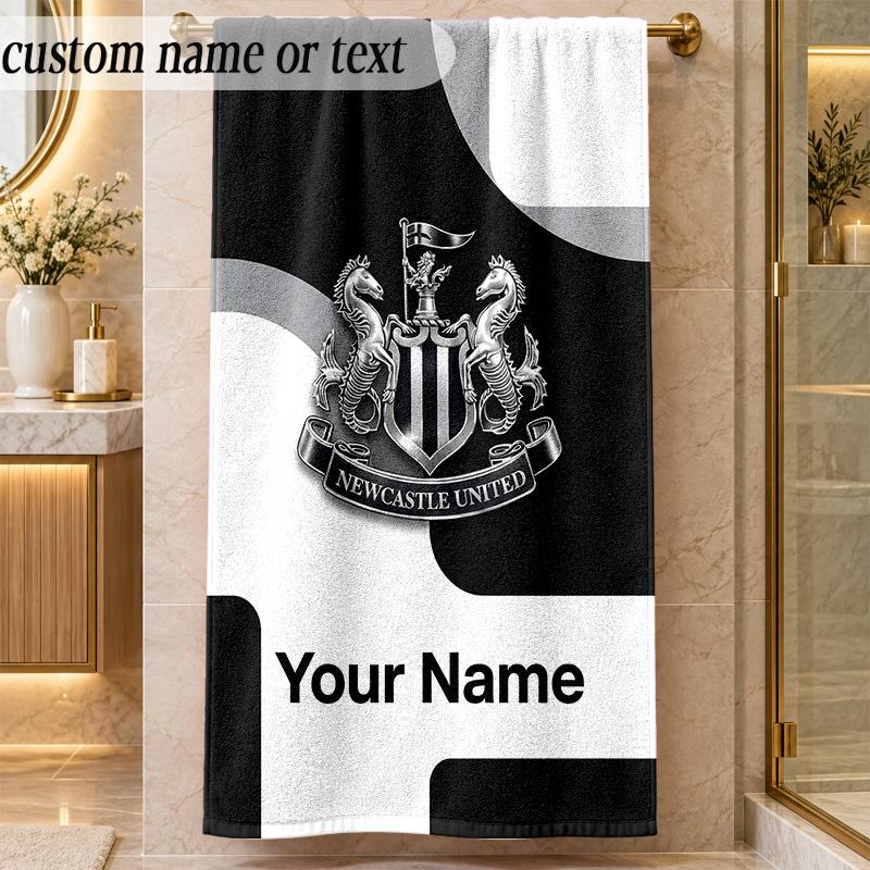 Plaj Havlusu Newcastle United FC Özel İsim Yazısı Kişiselleştirilmiş Yumuşak Havlu Plaj Havuzu İç Mekan Ev Dekorasyonu Hediye