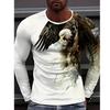Autumn Men Tops Ferocious Eagle Animal Pattern 3D Digital Printing T Shirt Casual Men's Round Neck Long Sleeves Tees