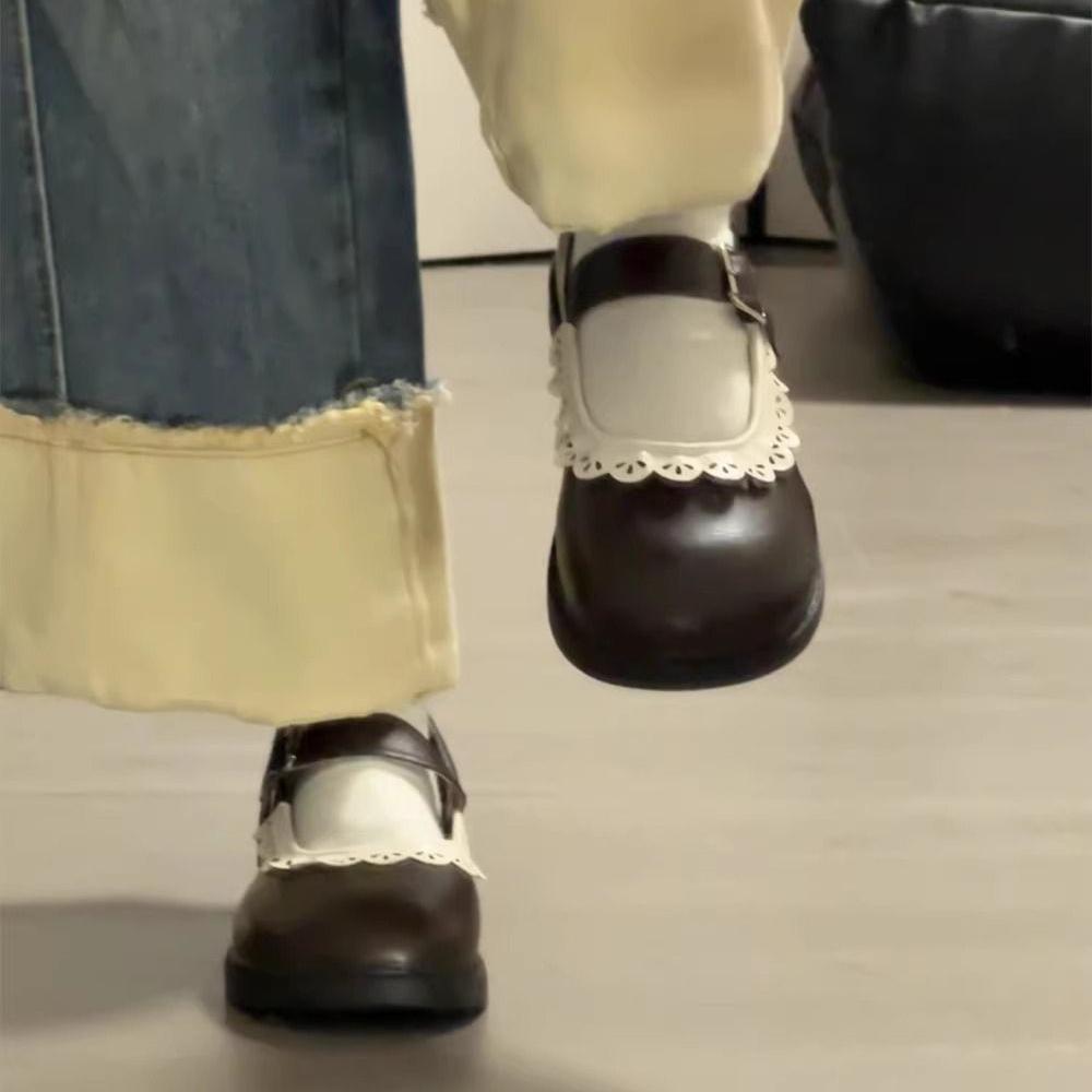 Scarpe Décolleté Gotico per Donna Kawaii Mary Jane da Sera Nere Carine Tacco Basso Elegante Stile Giapponese Lolita Punta Tonda L Coreano
