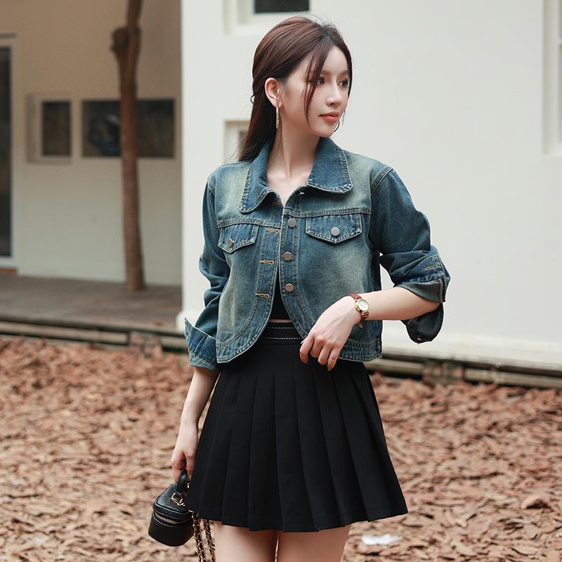 Korean-Style Trendy Layered Retro Loose-Fit Women's Denim Jacket