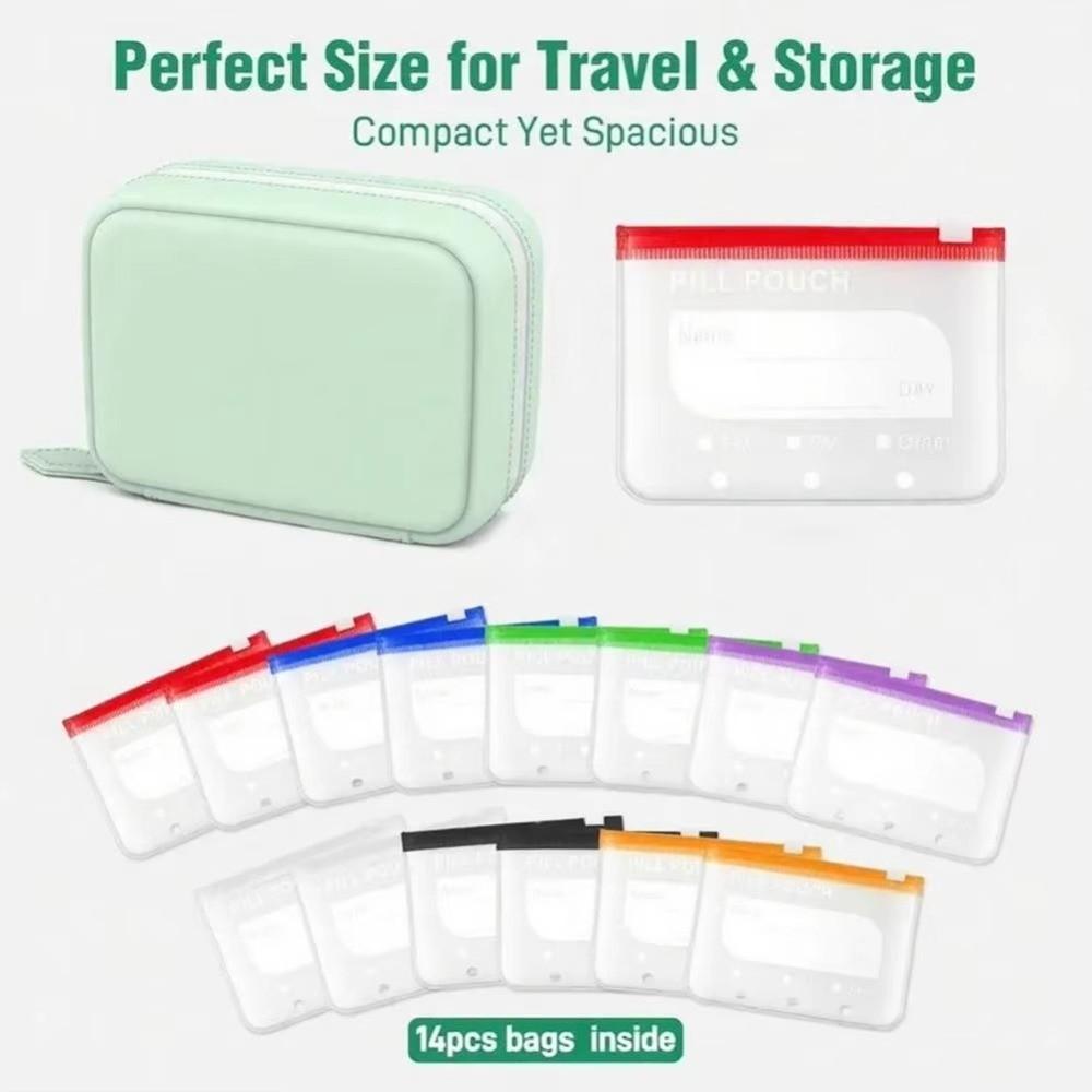 7/14PCS BPA-Free Weekly Pill Organizer Waterproof Medicine Pouch Set New Pill Pouch Set  Travel Use