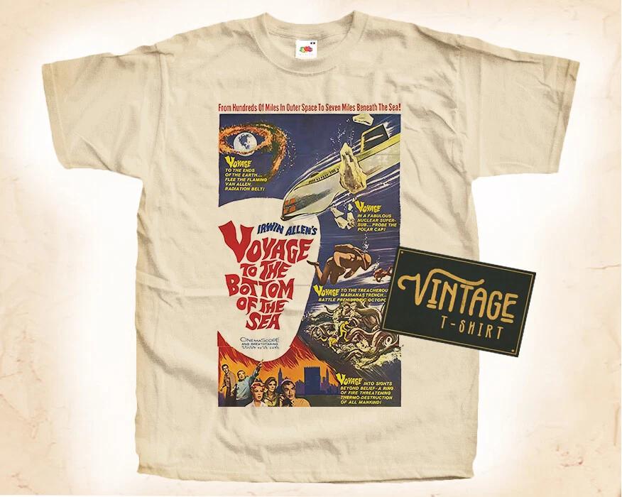 Voyage To The Bottom Of The Sea T SHIRT Tee Poster Vintage Natural Shirt S