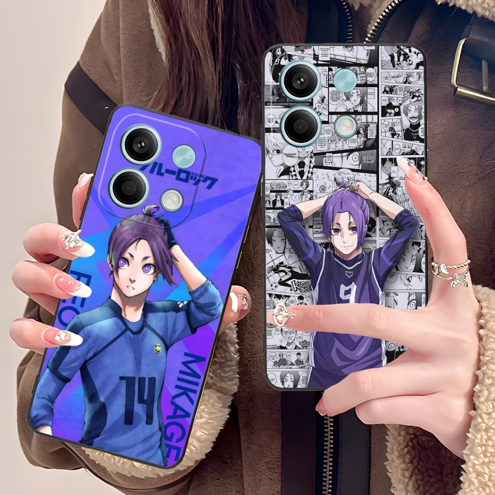Blue Lock Reo Mikage Matte TPU Mobile Phone Case for POCO M7 M6 M5 M4 M3 X7 X6 X5 X4 X3 Pro GT 5G Colorful Printing Cover