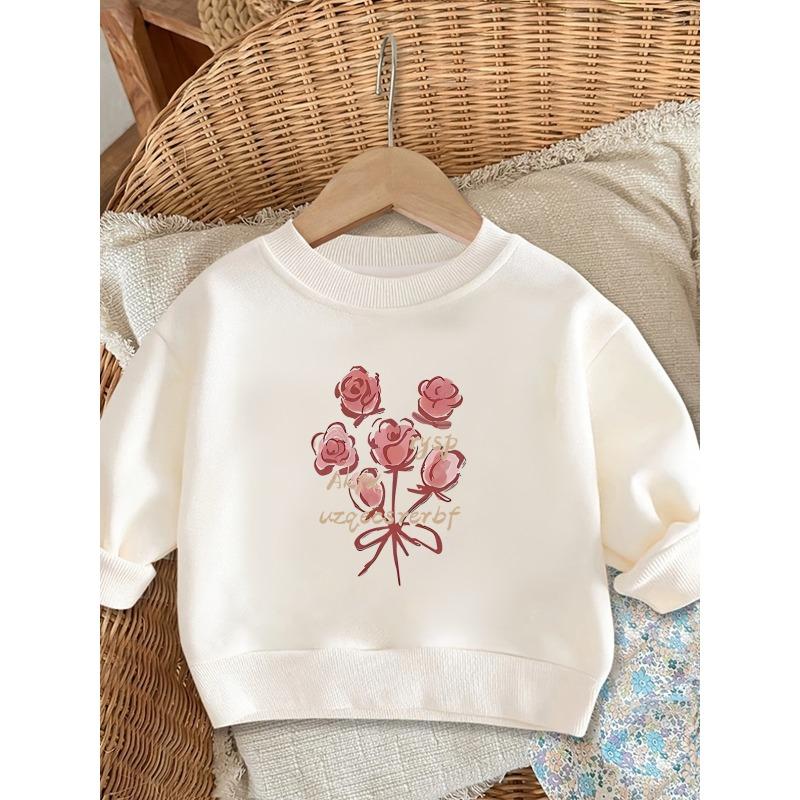European Size Bright Colored Printed Pattern, Comfortable and Skin Friendly for Baby unisexs, Versatile Round Neck Hoodie for Daily Spring and Summer