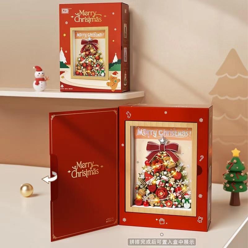 

Non-Toxic Merry Christmas Building Blocks Moc Fantasy Picture Frame Ornaments Home Decorations Kids Toys Gifts For Children