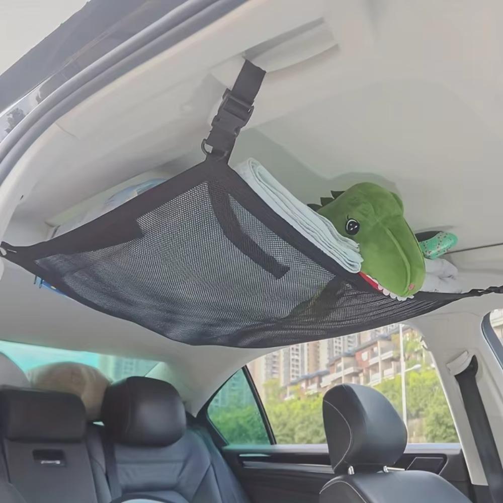 Space-saving Car Roof Storage Mesh Bag Double Layer Car Ceiling Cargo Mesh Pocket  Camping
