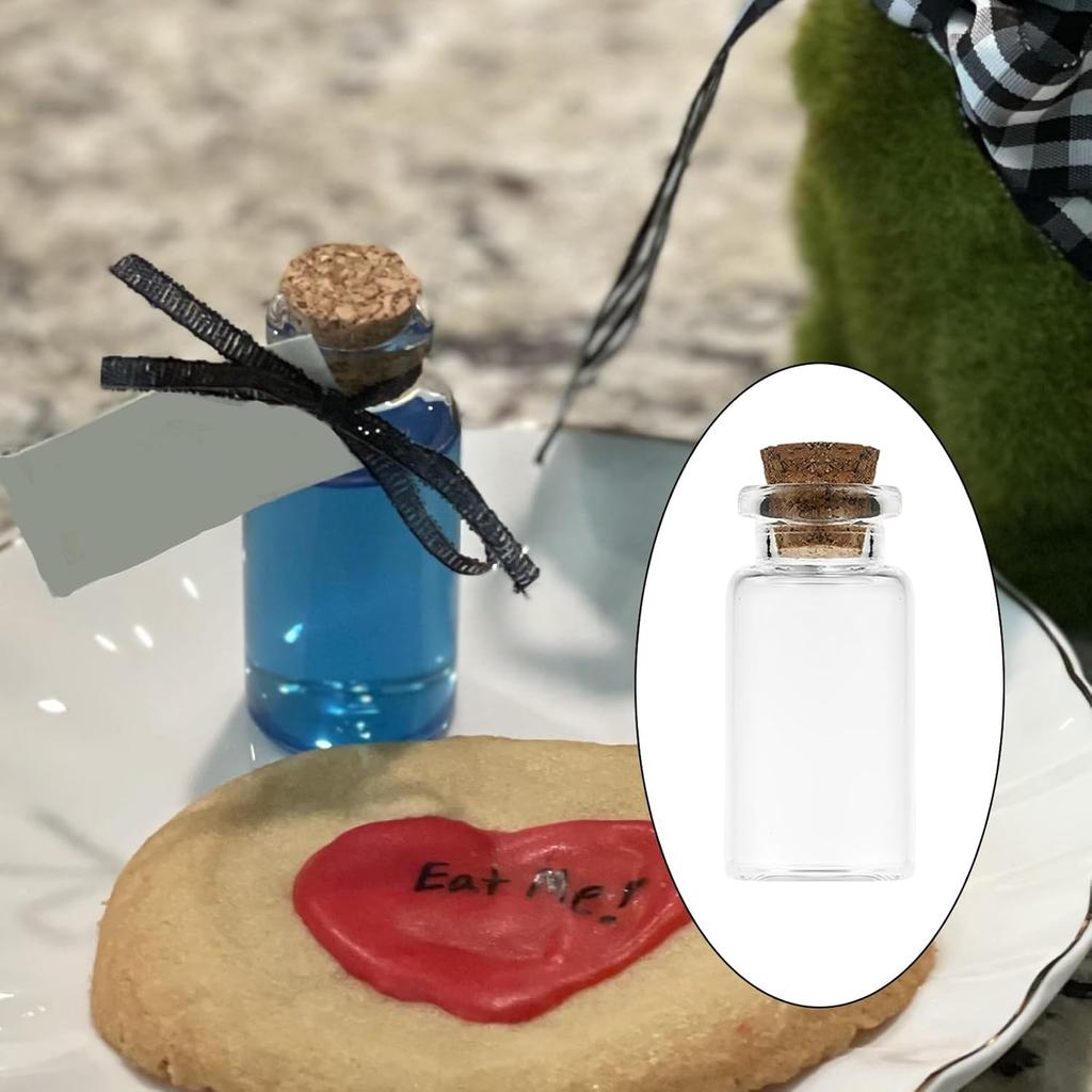 10 Mini Glass Bottles with Cork Lids - 3ml Empty Spell Jars, Tiny ing Bottles for DIY Crafts and Decoration