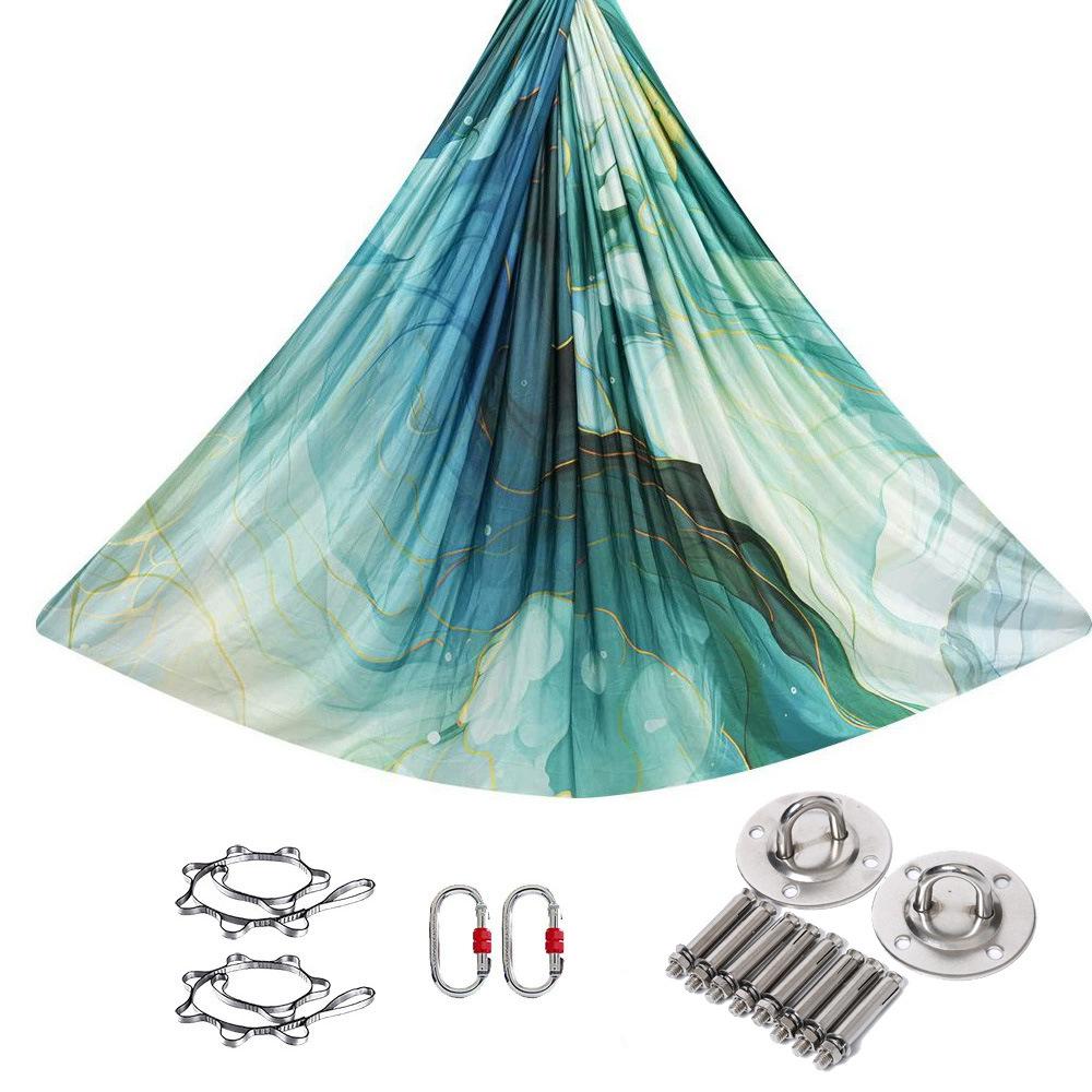 

Повітряний гамак для йоги з принтом, антигравітація, 4 м 5 м, сатин для фітнесу в приміщенні