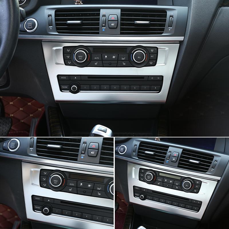Car Central Control Air Conditioning Button CD Decoration Panel Trim Cover For BMW X3 X4 F25 F26 2011-2017 Interior