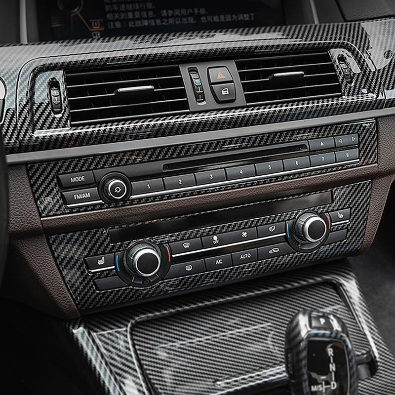 Carbon Fiber Color Center Console CD Frame Decoration Cover Trim For BMW 5 Series F10 2011-2017 Car Styling Interior Accessories