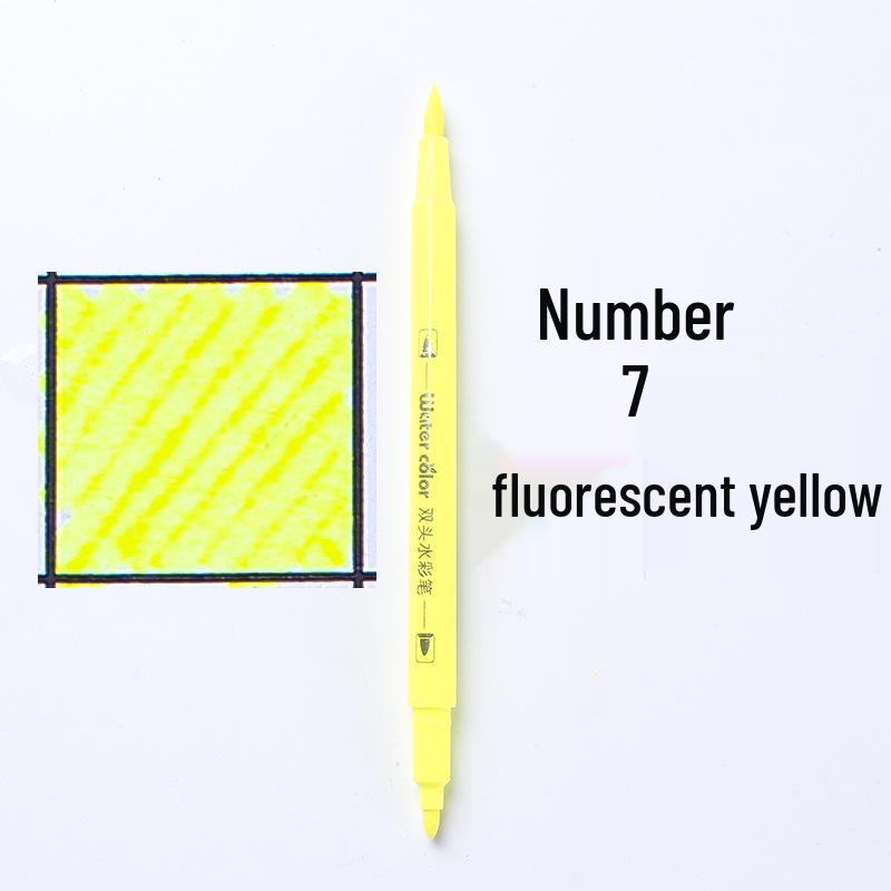 Large Capacity Double-Ended Watercolor Marker - Blue, Yellow, Black