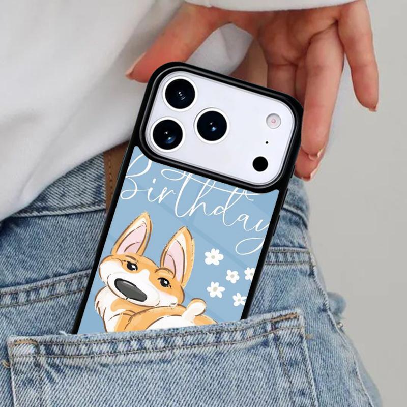 Cartoon Corgi Dog Phone Case for iPhone 16e 15 14 13 12 17 Pro Max Plus Air 17pro Cover Coque