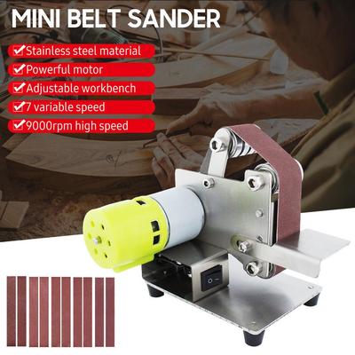 7 Speed Cutter Multifunctional Grinder Mini Electric Belt Sander Adjustable Polishing Grinding Machine Edges Sharpener