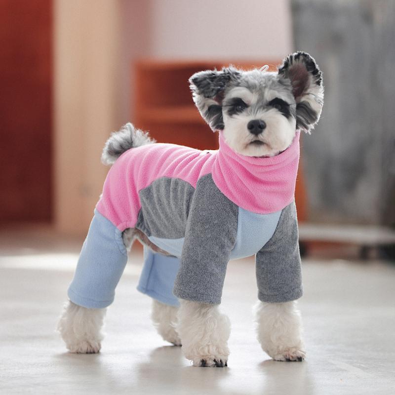 

Winter Dog Clothes Fleece Jumpsuit Pomeranian Poodle Bichon Schnauzer Corgi Shiba Inu Samoyed Border Collie Husky Clothing Coat S розовый