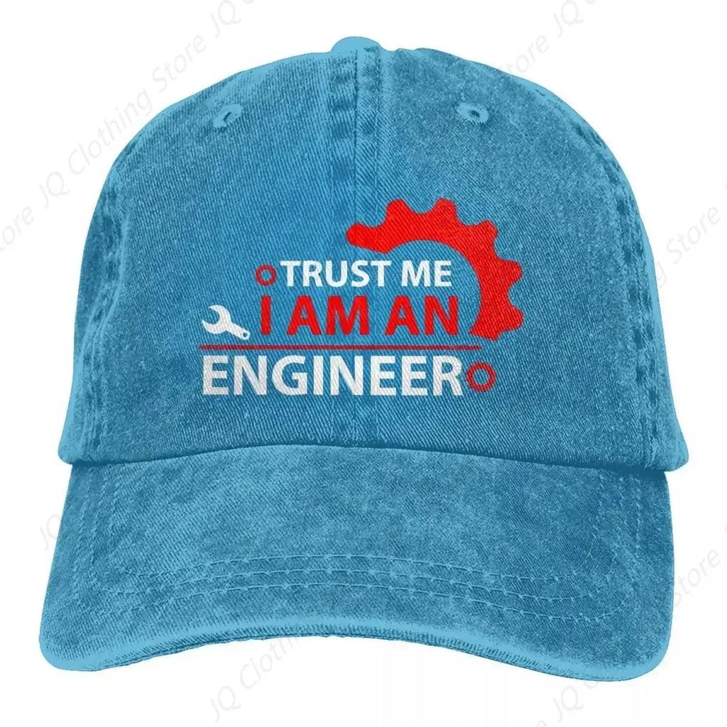 Trust Me I Am Engineer Baseball Cap Red Logo High Quality Washed Trucker Hat Unisex Men Classic Design Cap