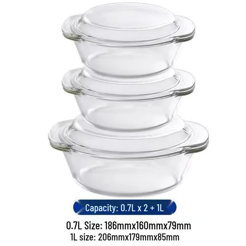 Heat-Resistant Glass Bowl with Lid