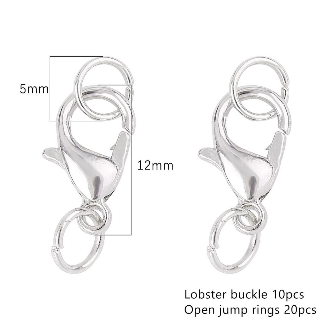 10Pcs DIY Jewelry Alloy Lobster Buckle, High-Quality Keychain Buckle, Handmade Accessory Single Circle Connection Buckle